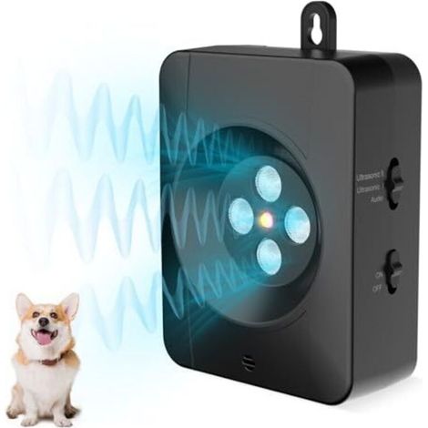 Anti Aboiement Chien, 55Ft Anti Aboiement Chien Ultrason, 3 Modes Solutions Anti-aboiement pour Chiens Intérieur Extérieur Rechargeable Boitier Anti Aboiement Petits Grands Voisins Ul (1/4)