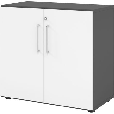 bümö smart Aktenschrank - 2 Ordnerhöhen   Graphit/Weiß (1/5)
