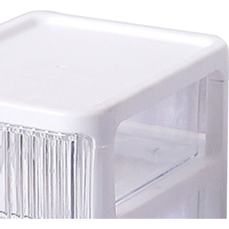 Aufbewahrungsbox mit Cartoon-Muster fürs Büro, transparente Mini-Aufbewahrungsbox, Schubladenschrank für Bürobedarf, 2-stöckiger Organizer. (1/5)