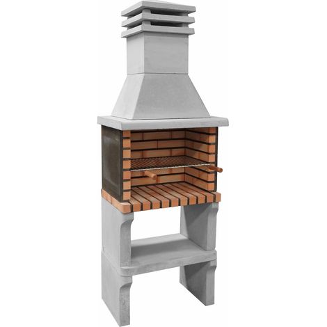 MOVELAR - Barbacoa de Obra Prefabricada de Leña y Carbón Modelo Iberia Plus XL (Gris, Naranja - 69 x 47 x 190 cm) REF: 3547 - Compatible con Módulos New Iberia para Cocina de Exterior (1/3)