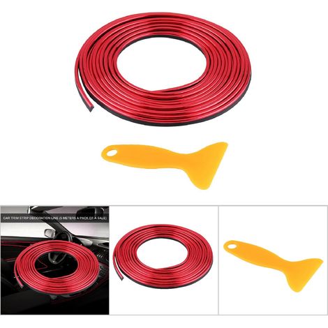 Bandes de moulage flexibles bleues pour tableau de bord, portières et volant - Décoration intérieure voiture (1/4)