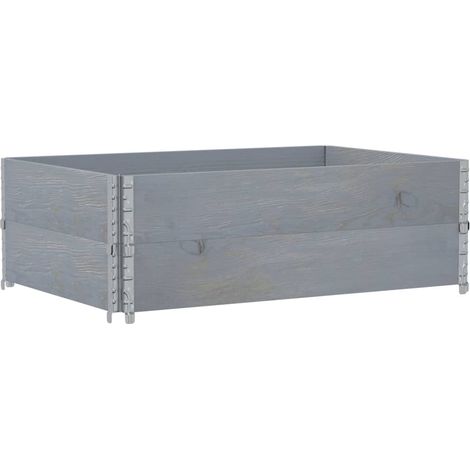 Colliers de palette 2 pcs gris 120x80 cm bois de pin solide