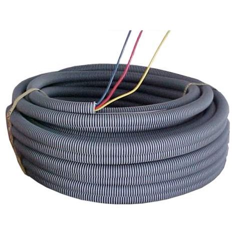 Electraline – Gaine électrique préfilée 3 x 1.5 mm² – Longueur 100 m – Résistance aux chocs et à l'écrasement – Non propagation de flamme