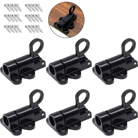 Lot de 6 verrous à ressort pour portes, serrures automatiques pour fenêtres, placards et portes de jardin