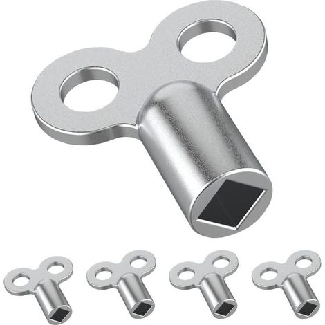 Set mit 5 Entlüftungsschlüsseln für Heizkörper – Robuste Entlüftungsschlüssel aus Aluminium – Entlüftungsschlüssel für mehrere Heizkörper – Einfach zu handhabender Entlüftungsschlüssel für Heizgeräte (1/4)
