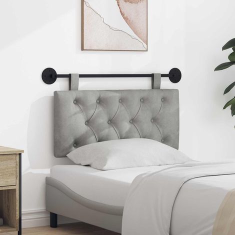 vidaXL Tête de lit suspendue Gris clair Velours (1/5)