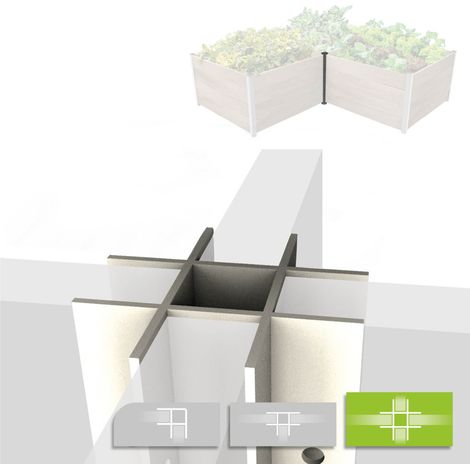 Biogreen Aluminium Kreuzprofil für ErnteMAXX Hochbeet 325 mm Profil (1/2)