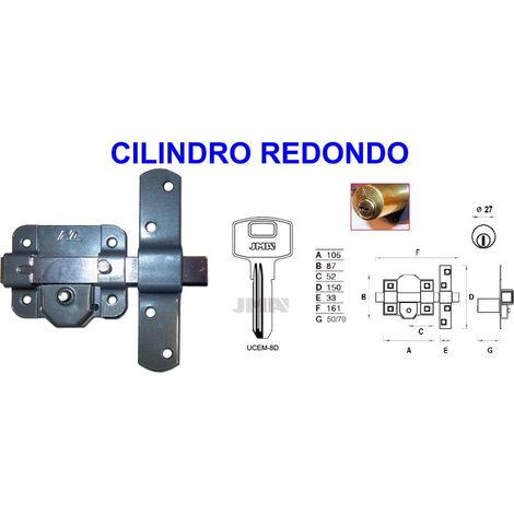AVL 8301 SR/80 Clé et bouton de verrouillage de sécurité à cylindre rond de 50 mm
