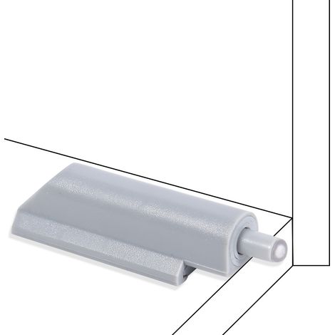 10 charnières ABS pour porte, meuble ou tiroir, système d'ouverture par simple pression, amortisseur et butée. Embout en plastique. (1/5)