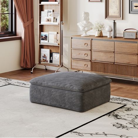 Pouf modulaire en tissu gris foncé 90 x 70 x 42 cm OKWISH (1/5)