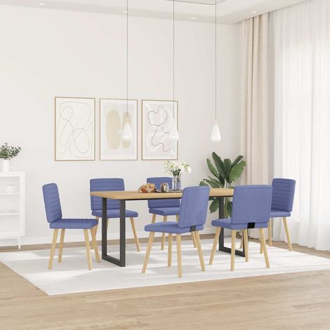 Maison Exclusive - Esszimmerstühle 6 Stk. Jeansblau Stoff