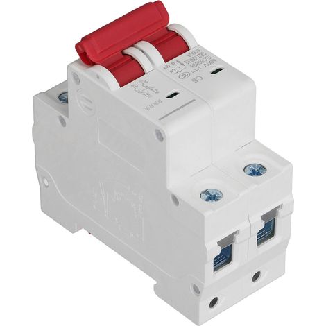 Disjoncteur miniature DC 2P 6A 500V, pouvoir de coupure 6000A, protection solaire photovoltaïque, interrupteur automatique compact pour système PV. (1/5)