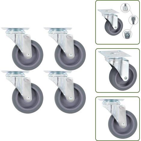 Ruedas para trolleys - vidaXL Ruedas giratorias 4 unidades 75 mm - Ruedas para mesas