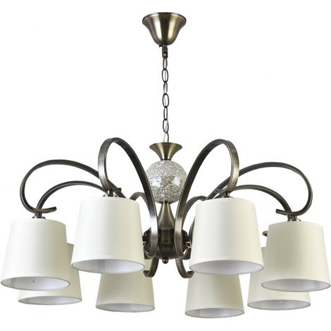FAB 122358014 Concordia Lampe 8xe14 Leder Lampenschirm Beige REGx75x75