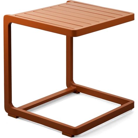 Tavolino da giardino in alluminio a doghe mattone 41x41cm - Chiara (1/5)