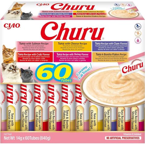 Premios para gatos INABA CAT CHURU VARIEDADES ATÚN 60x14g (1/5)