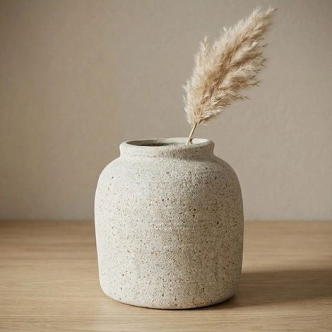 Sculptural Natural Finish Decorative Vase (1/2)
