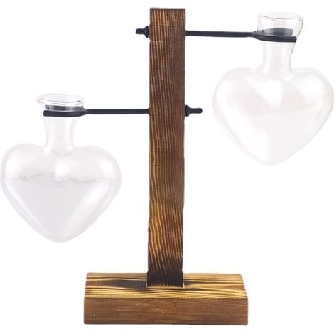 Hydroponic Clear Glass Flower Arrangement Container Creative Love Desktop Decoration Ornaments - (1/4)