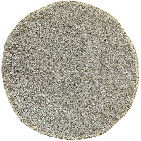 Nappe ronde à paillettes dorées, en polyester, 60 x 60 cm, décorative pour mariages, fêtes et banquets. (1/5)