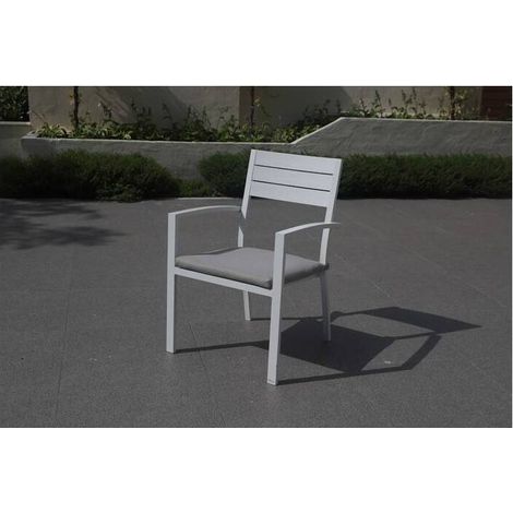 POLTRONA IN ALLUMINIO BIANCO C/CUSCINO