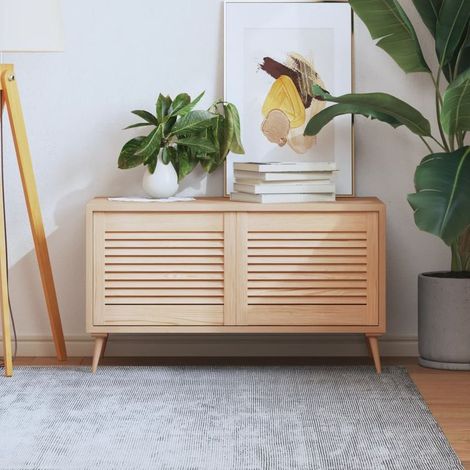Portes d'armoire à lattes, lot de 2, 39,5 x 49,4 cm, bois massif (1/5)