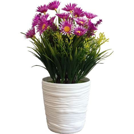 Plante Artificielle En Pot - Bonsaï Simulé Rouge Rose - Décoration Intérieure Et Extérieure - 1 Pièce (1/2)