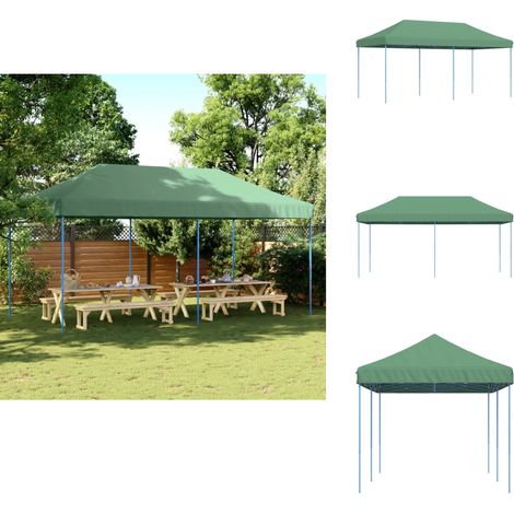 Tente de réception pliable escamotable vert 580x292x315 cm - Tents Gazebos - Abri Jardin - Tente Événement - Tente Extérieure - Structure Exterieure (1/5)