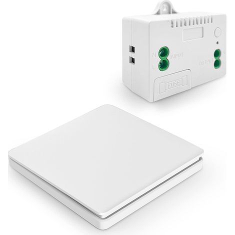 Kcvv – Interrupteur mural sans fil RF433 – Télécommande auto-alimentée – Portée 50m – Compatible Alexa et Google Home – Installation sans câblage (1/5)