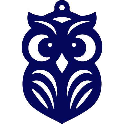 Lampada a sospensione S2, con motivo a gufo traforato, blu navy