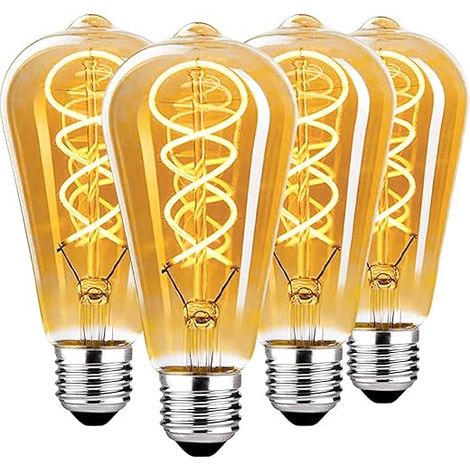 Ampoule LED E27 Vintage Dimmable 4W ST64 Blanc Chaud 2700K 360LM Edison Rétro Antique Lampe Equivalent Incandescente 40W (1/5)
