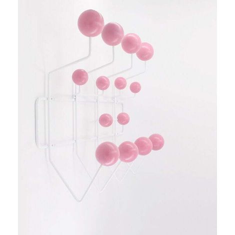 Wooden Ball Coat Hook, Coat Rack with 14 Hooks, Wall Mounted Coat Rack, Hook Rail with Colorful Balls Coat Rack for Entrance Hallway Bedroom Bathroom (1/2)