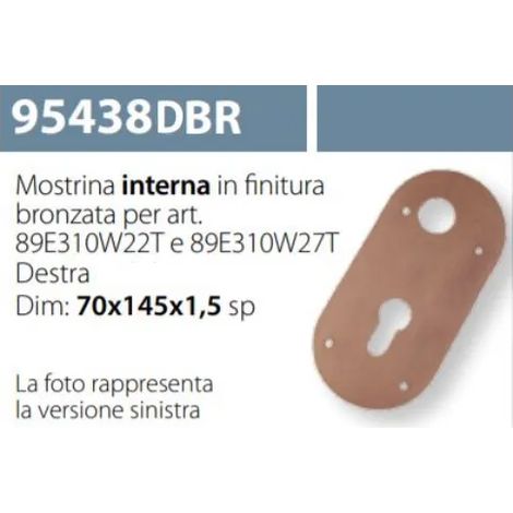 MOSTRINA INTERNA PER SERRATURA ESETY 89E310W22T BRONZO 95438 DX