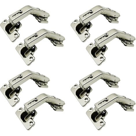 135 Degré Clip-on 35 mm Charnière de Porte Pliante d'Angle pour Placard Cuisine Armoire Meuble Porte à Angle Combiné Lot de 8 pièces (1/5)