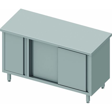 Meuble Bas Inox - Porte Battante à Gauche & Porte Coulissante - Gamme 800 - Stalgast