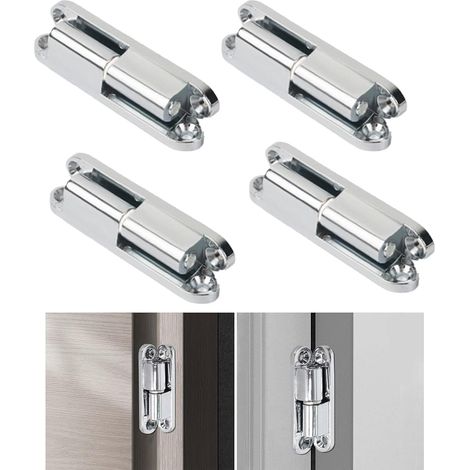 4 Pièces Charniere Porte Placard, Paumelle Ruban de Rénovation Charnière de Porte Amovibles, Charnière à Visser en Alliage de Zinc Chromé pour Porte Intérieures Extérieures Box Cabanon Fenêtre Clôture (1/5)