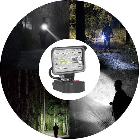 Lampe de travail de 3 pouces 54W 2800LM, éclairage LED haute luminosité pour batteries BL1840, projecteur de travail LED extérieur, compatible avec les batteries lithium-ion Makita 18V BL1815 BL1850 B (1/5)
