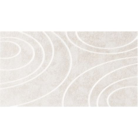 Tapis effet fourrure en relief à motifs circulaires - 120 x 160 cm - Beige - PAOLISI (1/5)