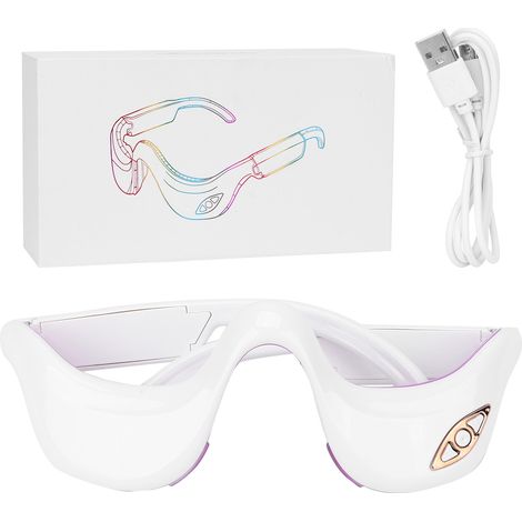 Masque chauffant électrique pour les yeux, massage vibrant anti-fatigue, réduction des cernes, soin oculaire relaxant (1/5)
