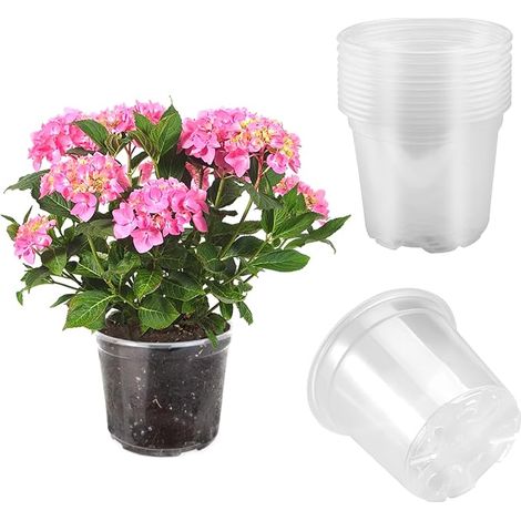 10 x Plastic Orchid Pots, Transparent Orchid Pots (1/5)