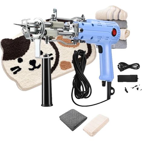 Pistola per tufting di tappeti, in plastica resistente, 30 x 25 x 10 cm, adatta per anelli e tagli, 110-240 V CA, 40 W (1/5)