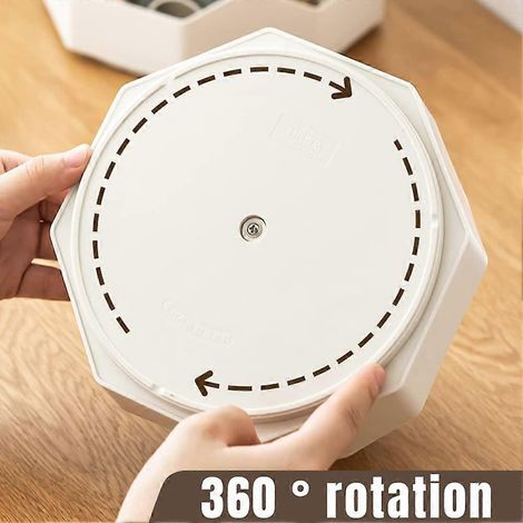 Porte-crayons rotatif à 9 emplacements, organiseur de bureau pivotant à 360° (blanc) (1/5)