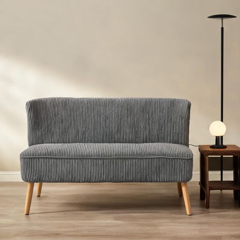 Canapé coloris gris en bois tissu mousse 117 x 56,5 x 77 cm (1/5)