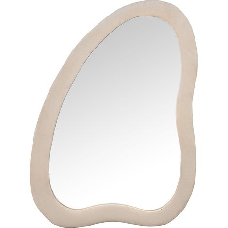 Miroir sur Pied en Forme de Bois MDF et Velours Beige 68 x 4 x 90 cm (1/5)