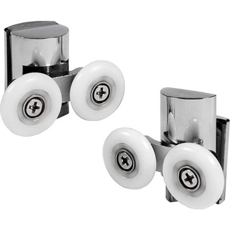 QAZQA 2 Pièces Vasemele Roulette de Douche 23mm Roulettes Haut et Bas pour Porte de Douche Roulettes (1/5)