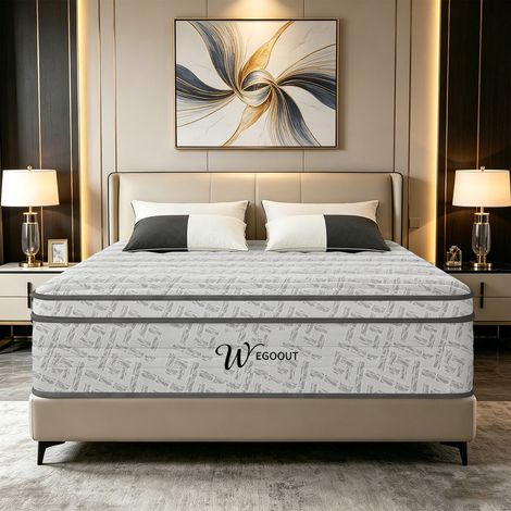 Matelas WEGOOUT Matelas en mousse à mémoire de forme 7 zones 26 CM hauteur 140x200 dureté 3(H3) Matelas ergonomique Matelas roulant respirant avec
