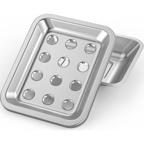 Seifenschale aus Edelstahl, große doppelwandige Seifenschale mit Abtropfschale, Seifenschale aus Metall (1/5)