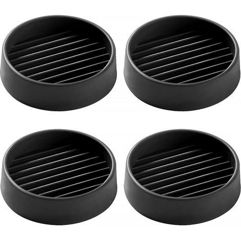 4 Pièces 5.1cm Patin Rond Antidérapant en Caoutchouc, Bed Sofa Wheel Anti-Slip Pad, Pied en Caoutchouc Pad, pour Lit Armoire Canapé Chaise Table, Noir (1/5)