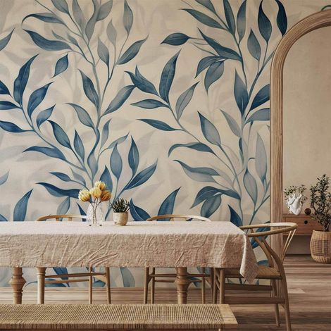 Carta da parati artgeist botanico blu 400 cm x 280 cm
