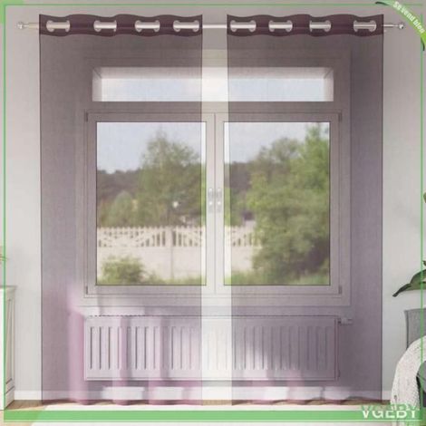 4102103 Rideaux en voile avec illets 2 pcs violet 140x225 cm (1/5)