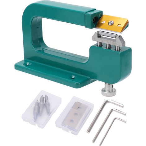 Décolleteuse à Cuir avec Lames Réglables et Rouleaux Double Face - Outil Professionnel pour Travail du Cuir (1/5)